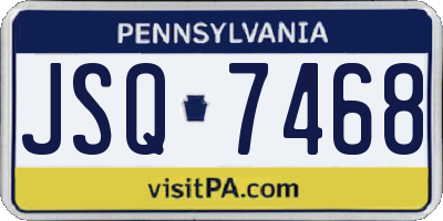 PA license plate JSQ7468