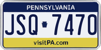 PA license plate JSQ7470