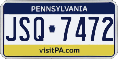 PA license plate JSQ7472