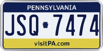 PA license plate JSQ7474