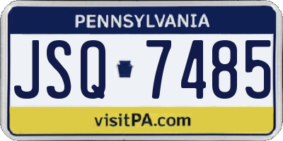 PA license plate JSQ7485