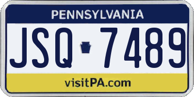 PA license plate JSQ7489