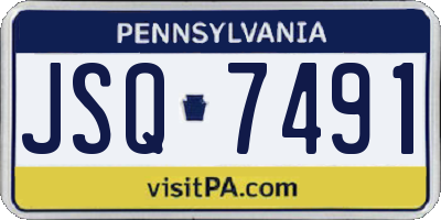 PA license plate JSQ7491