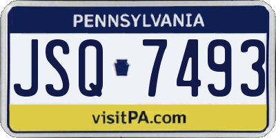 PA license plate JSQ7493