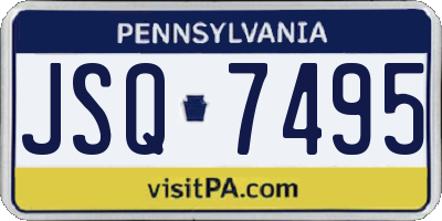 PA license plate JSQ7495