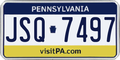 PA license plate JSQ7497