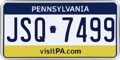 PA license plate JSQ7499