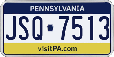 PA license plate JSQ7513