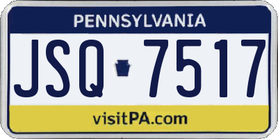 PA license plate JSQ7517
