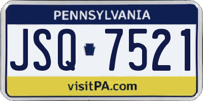 PA license plate JSQ7521
