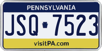 PA license plate JSQ7523