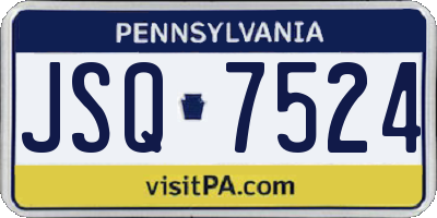 PA license plate JSQ7524
