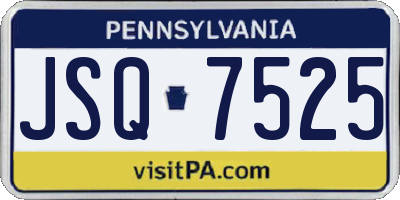 PA license plate JSQ7525