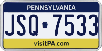 PA license plate JSQ7533