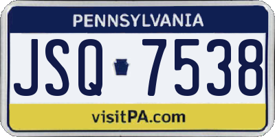 PA license plate JSQ7538