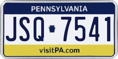 PA license plate JSQ7541