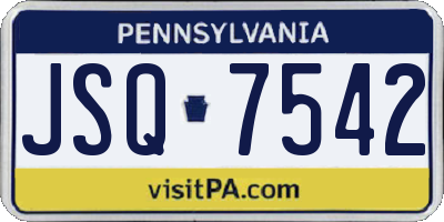 PA license plate JSQ7542