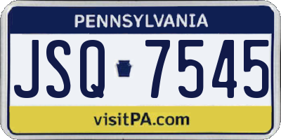 PA license plate JSQ7545