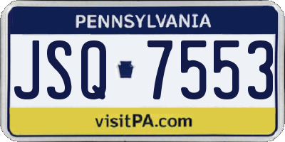 PA license plate JSQ7553