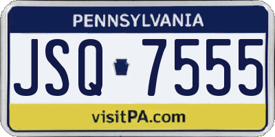 PA license plate JSQ7555