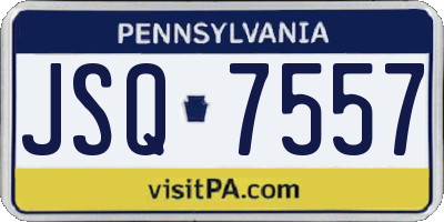 PA license plate JSQ7557