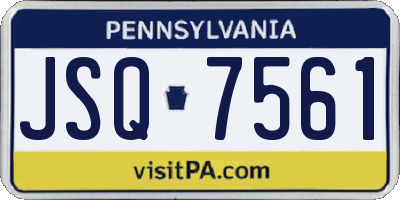 PA license plate JSQ7561