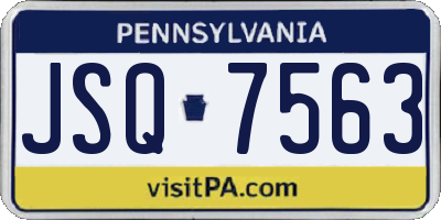 PA license plate JSQ7563