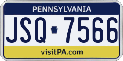 PA license plate JSQ7566