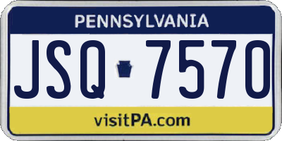 PA license plate JSQ7570