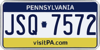 PA license plate JSQ7572