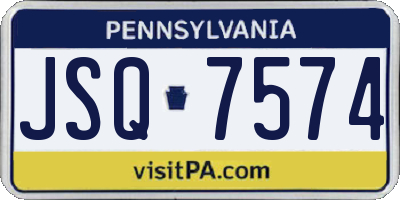 PA license plate JSQ7574