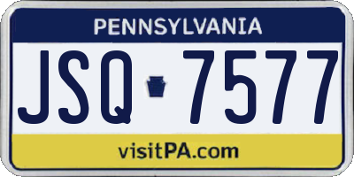 PA license plate JSQ7577