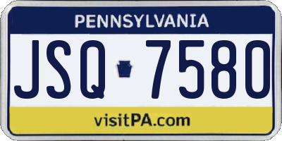 PA license plate JSQ7580