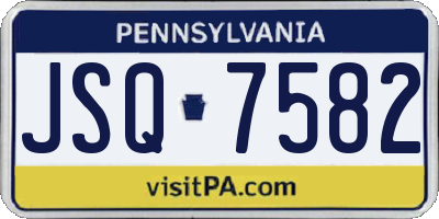 PA license plate JSQ7582