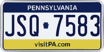 PA license plate JSQ7583