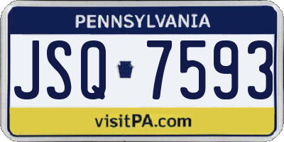 PA license plate JSQ7593