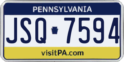 PA license plate JSQ7594