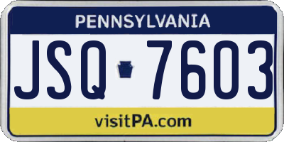 PA license plate JSQ7603