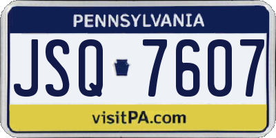 PA license plate JSQ7607