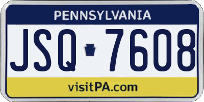 PA license plate JSQ7608