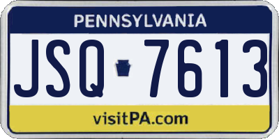 PA license plate JSQ7613