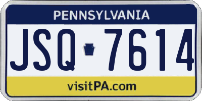 PA license plate JSQ7614