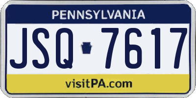 PA license plate JSQ7617