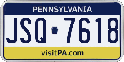 PA license plate JSQ7618