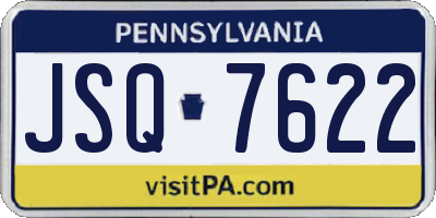 PA license plate JSQ7622