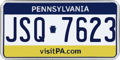 PA license plate JSQ7623