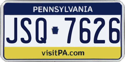 PA license plate JSQ7626