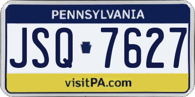 PA license plate JSQ7627