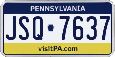 PA license plate JSQ7637
