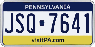 PA license plate JSQ7641